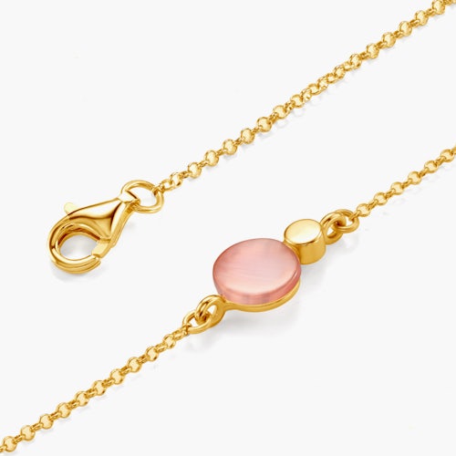 Bransoletka Savicki: srebrna pozłacana, różowe kocie oko